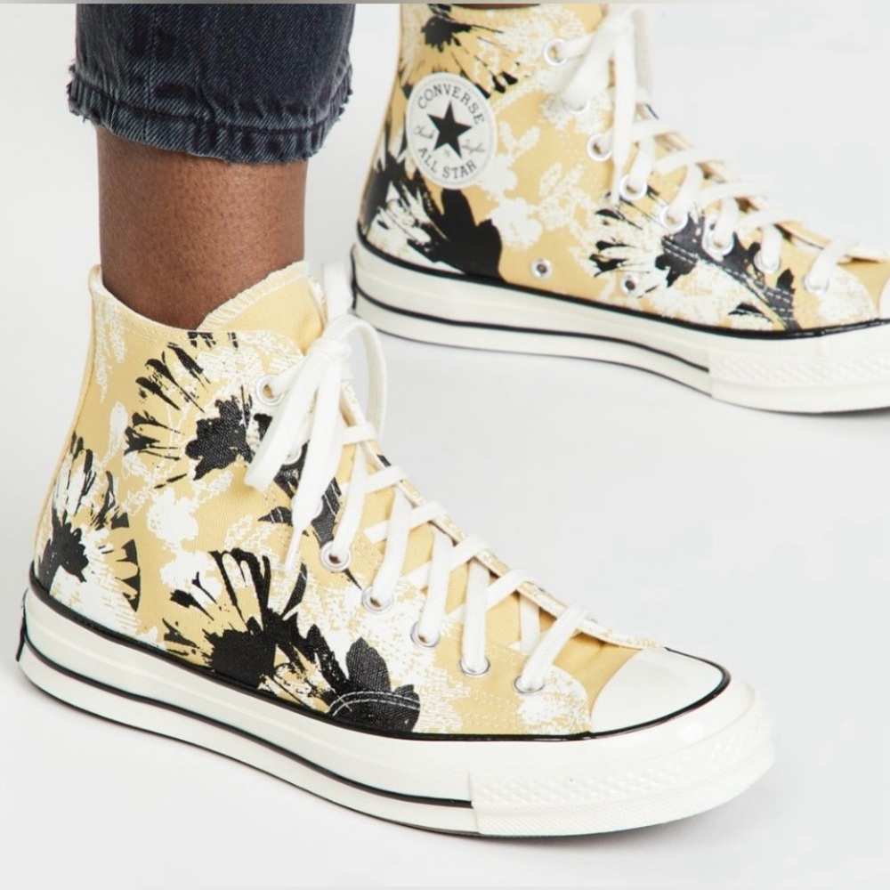 Converse Chuck 70 Hi "Hybrid Floral" Women's Saturn Gold-Black Sneakers
